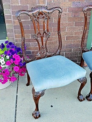 Готический классический резной стул из красного дерева Chippendale музейное качество 8 ava.i - Изображение 1 из 4