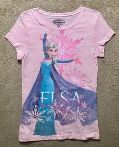 Disney - Frozen - Elsa Snow Queen - Girl's Cute Pink T-Shirt - Size XL - New - Picture 1 of 1