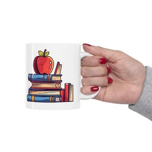 La mejor taza de profesor del mundo con libros manzana maestro apreciación regalo clase regalo - Imagen 1 de 11