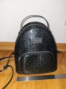 GUESS Backpack Black PVC Adjustable - Picture 1 of 12