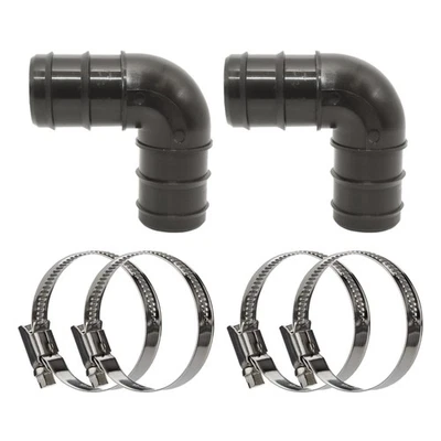 HAF GMBH HAF® 2x Schlauchverbinder Winkel 90° 38mm inklusive 4x Edelstahl Schlauchschelle