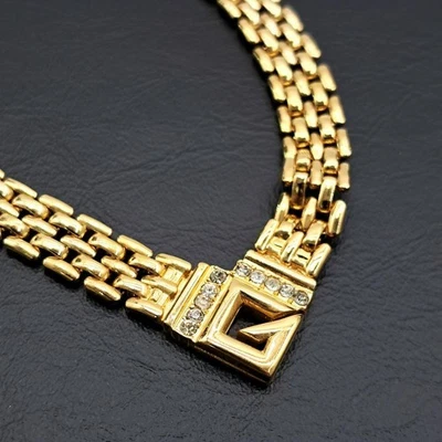 Collar GIVENCHY Oro Logo G Circonita Y2K Foto 1 de 4