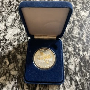 1990 Texas DOW 50 Years Of Operations 1oz .999 Silber PP im blauen Filzetui - Bild 1 von 3