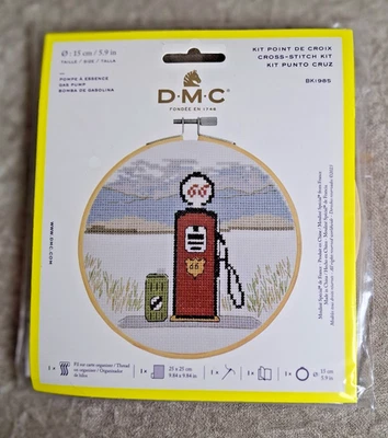 DMC Route 66 Gas Pump With 6" hoop Counted Cross Stitch Kit, PG - Image 1 of 2