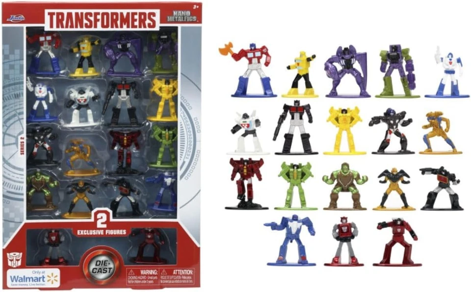 TRANSFORMERS NANO JADA Special BOX SET 18 Mini Figure METALLO 4cm Metalfigs - Immagine 1 di 3