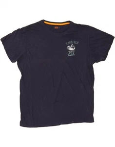 AVIREX Mens Honolulu T-Shirt Top Large Navy Blue Cotton DH63 - Picture 1 of 3