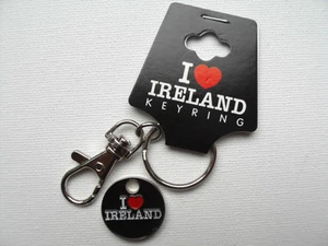I Love Ireland Keyring Shopping Trolley Pound Coin Locker Token. Irish Giftware - Picture 1 of 1