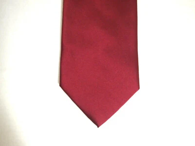 Alexander Logan Mens Necktie Tie Solid Maroon Red Skinny 60" - Image 1 of 4