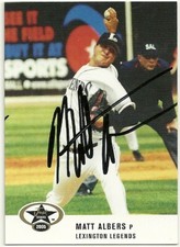 2005 Lexington Legends MATT ALBERS Signed Card autograph BREWERS ASTROS