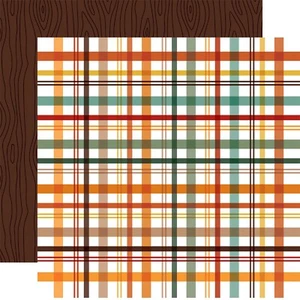 2 Hojas de Papel Echo Park FELIZ OTOÑO 12x12 Cartulina - Otoño Picnic Cuadros - Imagen 1 de 1