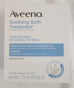 Aveeno Soothing Bath Soak for Eczema Natural Colloidal Oatmeal 8 ct. New! - Picture 1 of 3