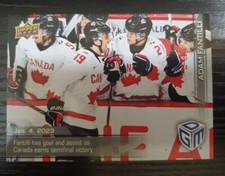 2023 Upper Deck Adam Fantilli #2V SSP Game Dated Moments Photo Variant Columbus