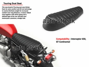 "ASIENTO DOBLE PREMIUM TOURING, NEGRO"" para INTERCEPTOR 650 y GT 650 - Imagen 1 de 3
