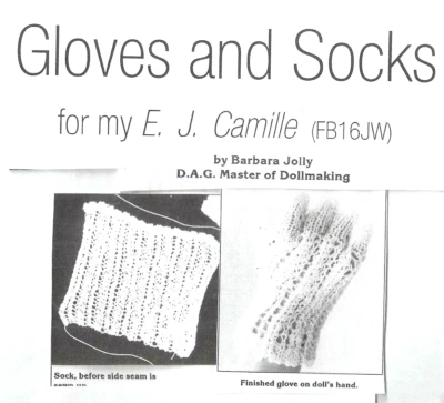 18"&20&22"FRENCH FASHION MODERN DOLL KNIT/ KNITTING SOCKS &FINGER GLOVES PATTERN - Image 1 of 4