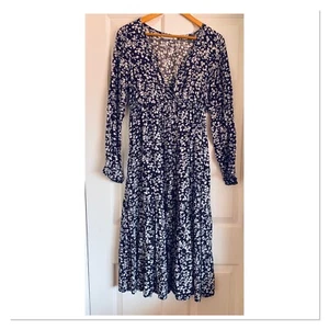 Jojo Maman Bebe Black White Maternity Midi Dress S - Picture 1 of 2