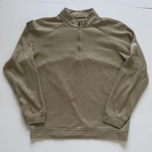 adidas Mens Large Brown Tan Long Sleeve Quarter Zip Activewear - Picture 1 of 6