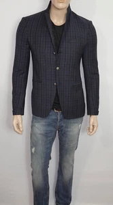 $1495 NUEVO Blazer COLECCIÓN John Varvatos 100% Lana en COBALTO Talla Mediana ITALIA - Imagen 1 de 19
