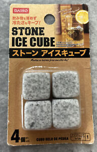 4-pack STONE ICE CUBES keeps drinks ice cold without diluting/melting - SEALED