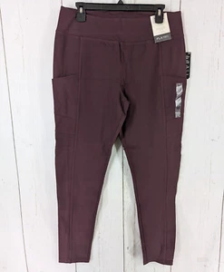 Mudd Size XL Womens Maroon Active High Rise Pocket Leggings NWT - Picture 1 of 9