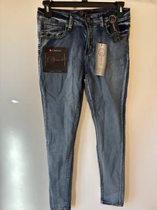 CG Cute Denim Slim Fit Straight Juniors Jeans, 11-12, Medium Wash - Picture 1 of 4