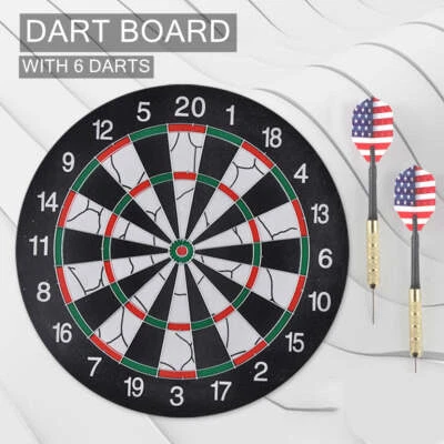 18” Dart Board Set Double-Sided Dartboard with 6 Darts Family Competition Game - image 1 of 4
