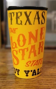 Starbucks Howdy Texas Tejas 2017 Lone Star State tapa de vaso de cerámica amarilla 12 oz - Imagen 1 de 5