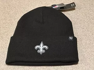 New Orleans Saints NFL Men's '47 Haymaker Black Knit Beanie Hat / NWT - Picture 1 of 7