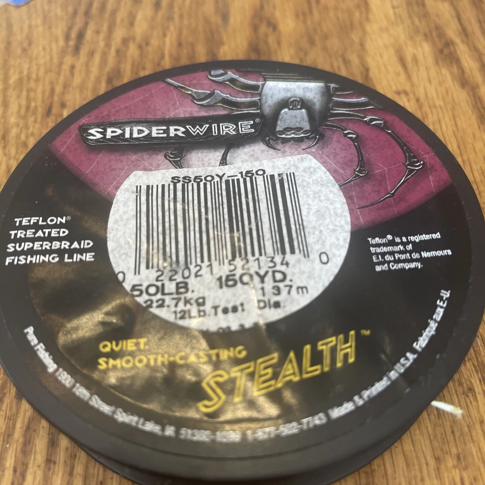 Carrete Spiderwire 50 lb 12 lb diámetro de prueba 3/4 aproximadamente 100 yardas restantes + usado Foto 1 de 4