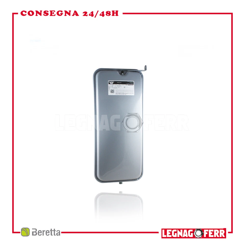 BERETTA Vaso Espansione Rettangolare con Staffa 8 LT Ø 3/8 per Caldaia Berretta 20029826