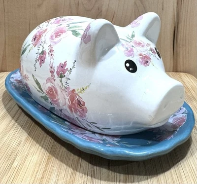 Блюдо со свиным маслом с цветочным рисунком жизнь на ферме Gibson городской рынок загородный фермерский дом  - Изображение 1 из 4