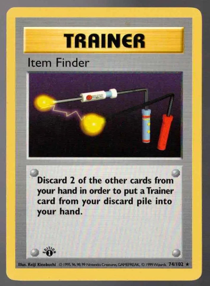 Item Finder 74/102 1st Edition Shadowless Base Set Light Play Pokémon TCG - Image 1 of 2