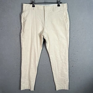 J Crew Pants Mens 31/30 Ivory White Ludlow Slacks Linen Blend Trousers Adult - Picture 1 of 11