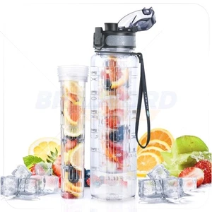 1000ml Infuser Water Bottle BPA Free Plastic Fruit Infused Water Sports Bottle - Picture 1 of 9