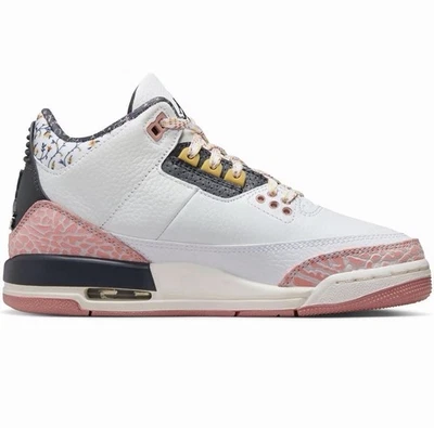 Nike Air Jordan 3 Retro Vintage Floral Youth Mid Shoes Size 1Y - Image 1 of 4