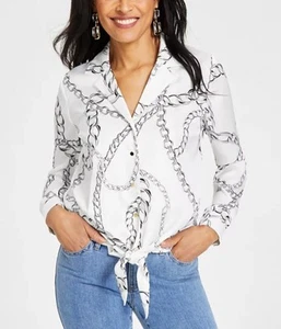 Blusa para mujer INC International Concepts satinada con estampado de cadena talla XL - Imagen 1 de 4