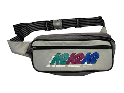 Vtg 80s 90s K2 K2 K2 Gray/Colorful OUTDOOR FANNY PACK Ski Hike Waist Gym Bag - Image 1 of 4