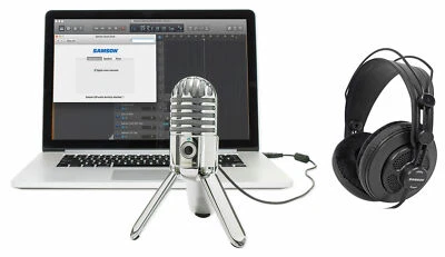 Samson Podcast Recording Podcasting Microphone+Studio Headphones+Cables+Case - Image 1 of 4