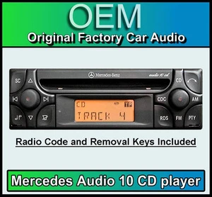 Mercedes SL Audio 10 CD player, Merc R129 car stereo + radio code and keys - Picture 1 of 4