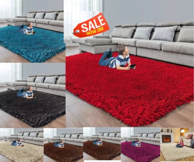 LIVING ROOM THICK LARGE SHAGGY RUG BEDROOM NON SLIP ON CARPET HALLWAY RUNNER RUG - Image 1 of 4