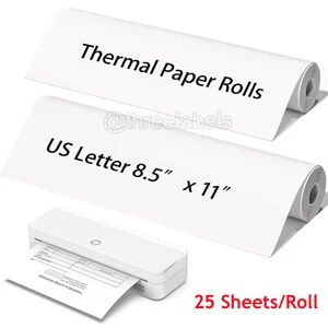 2-10 Rollen A4 Thermopapier 8,5 x 11 US Letter Format Druckerpapier 25 Blatt/Rolle - Bild 1 von 7
