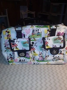 Disney Parks Mickey Mouse Minnie Cartoon print Animation Handbag Purse - Picture 1 of 12