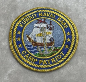 US Navy Patch KUWAIT NAVAL BASE CAMP PATRIOT Embroidered Ship Anchor - Picture 1 of 3