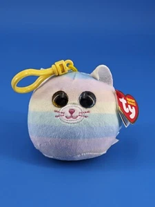 NWT TY Mini Beanie Squish-A-Boos Plush - HEATHER the UniCat 3" Key Clip 2022 NEW - Picture 1 of 3