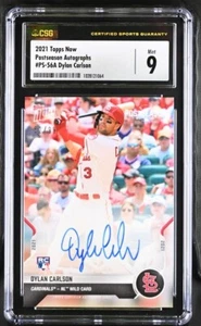 2021 Topps Now Postseason Autographs Dylan Carlson RC #PS-56A 52/99 CSG 9 Mint - Picture 1 of 2