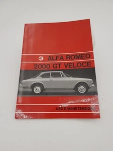 Manuel Utilisation et Entretien Alfa 2000 GT Veloce Coupé Original Nouveau '1971 - Photo 1/24