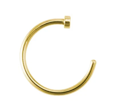 Surgical Steel 8mm or 10 mm 20-gauge Nose Ring Hoop Body Jewelry - Image 1 of 4