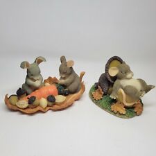 Charming Tails By Fitz & Floyd Lot of 2 Nuts About Naps & Giving Thanks No Boxes