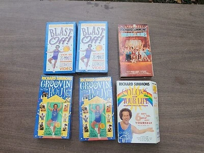 Vintage Richard Simmons Workout VHS Tapes Groovin in the House & Blast Off, ETC. - Image 1 of 4
