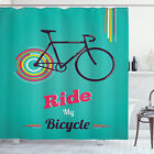 Vintage Shower Curtain Retro Bicycle Design Print for Bathroom