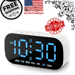 Electric Digital Alarm Clock LED Large Display Battery Backup Snooze - Picture 1 of 6